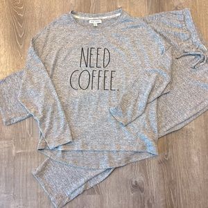 Rae Dunn Need Coffee pajama/lounge set